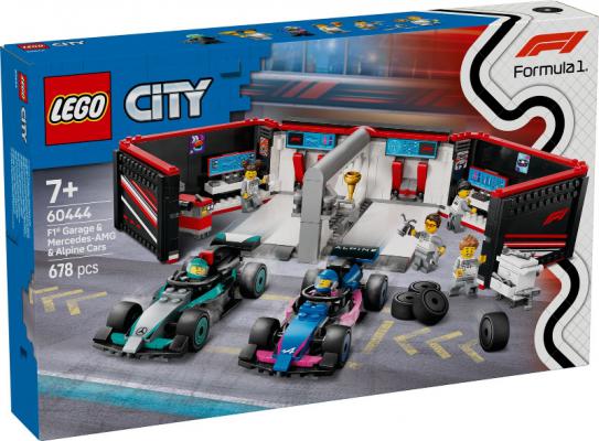 LEGO City F1 garage met Mercedes-AMG en Alpine autos - 60444-NEW (60444) — 678 stukjes, huren vanaf €5,75/week