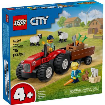 LEGO City Rode tractor met aanhanger en schapen - 60461-NEW (60461) — 116 stukjes, huren vanaf €2,00/week