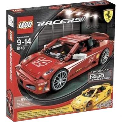 LEGO Bouwstenen 0000-1000 Racers Ferrari F430 Challenge 1:17 (8143) — 690 stukjes, huren vanaf €4,25/week