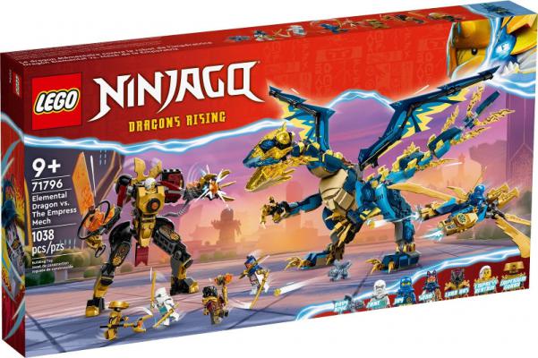 LEGO Ninjago Elementdraak vs. de mecha van de keizerin - 71796-NEW (71796) — 1.038 stukjes, huren vanaf €6,75/week