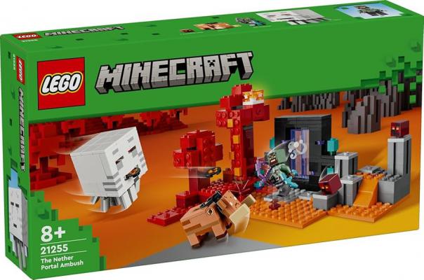 LEGO Bouwstenen 0000-1000 Minecraft Hinderlaag bij het Nether-portaal (21255) — 352 stukjes, huren vanaf €3,50/week