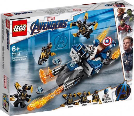 LEGO Super Heroes Marvel Avengers: Endgame Captain America: Aanval van de Outriders (76123) — 135 stukjes, huren vanaf €1,25/week