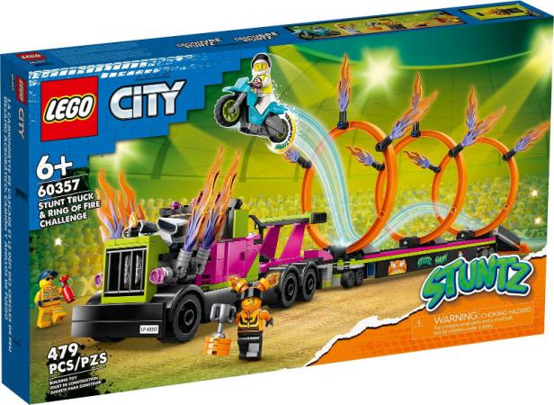 LEGO City Stunttruck & Ring of Fire-uitdaging - 60357-NEW (60357) — 479 stukjes, huren vanaf €4,00/week