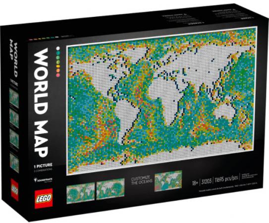 LEGO Bouwstenen 8000+ Art Wereldkaart (31203) — 11.695 stukjes, huren vanaf €9,75/week