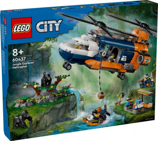 LEGO City Jungleonderzoekers: helikopter bij de basis - 60437-NEW (60437) — 881 stukjes, huren vanaf €6,50/week