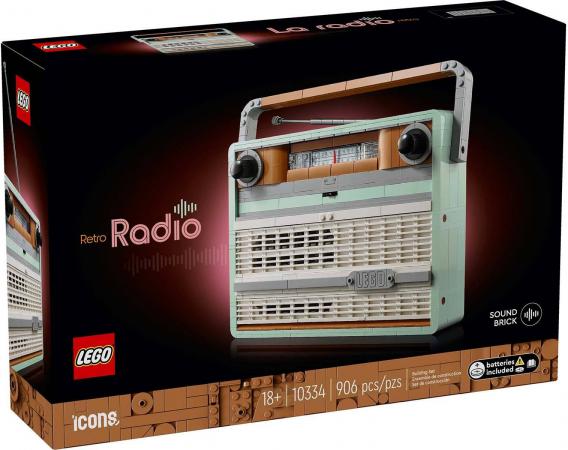 LEGO Nieuw Icons Retro radio - 10334-NEW (10334) — 906 stukjes, huren vanaf €6,50/week