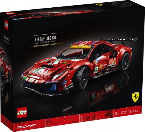 LEGO Technic Ferrari 488 GTE AF Corse 51 - 42125V (42125V) — 1.677 stukjes, huren vanaf €10,25/week