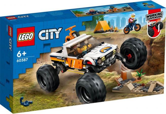LEGO City 4x4 Terreinwagen avonturen - 60387-NEW (60387) — 252 stukjes, huren vanaf €2,25/week