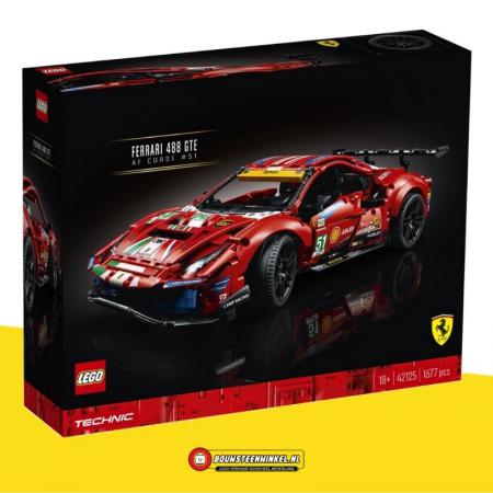 LEGO Technic Ferrari 488 GTE AF Corse #51 - 42125G (42125G) — 1.677 stukjes, huren vanaf €10,25/week